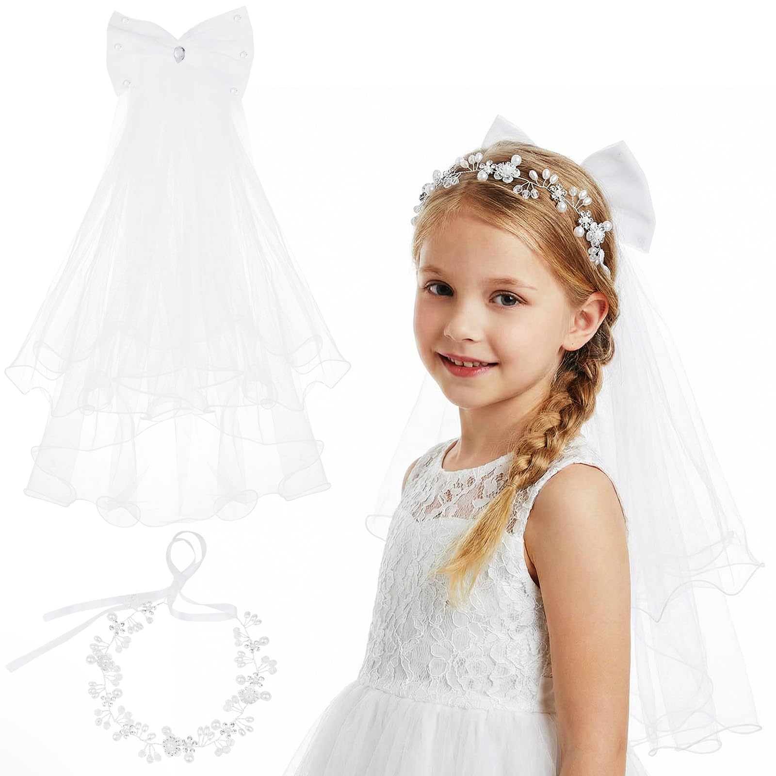 First Communion Veil Set (Style A) : Amazon.sg: Fashion